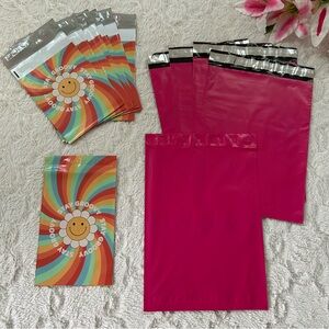 15 9x6 Groovy and 10 10x13 Pink Polymailer Bags
